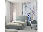 Кровать Селеста велюр серый С П/М 1200x2000, ортопедическое основание, изголовье мягкое