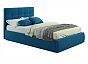 Кровать Селеста велюр синий С П/М 1200x2000, ортопедическое основание, изголовье мягкое