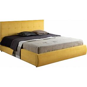 Кровать Селеста велюр жёлтый С П/М 1200x2000, ортопедическое основание, изголовье мягкое