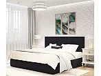Кровать Селеста велюр черный без П/М 1400x2000, изголовье мягкое