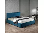 Кровать Селеста велюр синий без П/М 1400x2000, изголовье мягкое