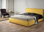 Кровать Селеста велюр желтый без П/М 1400x2000, ортопедическое основание, изголовье мягкое