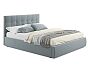 Кровать Селеста велюр серый С П/М 1400x2000, ортопедическое основание, изголовье мягкое