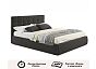 Кровать Селеста велюр черный без П/М 1600x2000, ортопедическое основание, изголовье мягкое