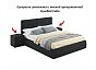 Кровать Селеста велюр черный без П/М 1600x2000, ортопедическое основание, изголовье мягкое