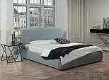 Кровать Селеста велюр серый без П/М 1600x2000, ортопедическое основание, изголовье мягкое