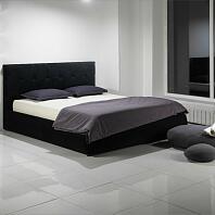 Кровать Селеста велюр черный с подъемным механизмом 1600x2000, ортопедическое основание, изголовье мягкое