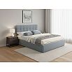 Кровать Селеста велюр серый с подъемным механизмом 1600x2000, ортопедическое основание, изголовье мягкое