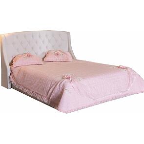 Кровать Stefani велюр бежевый С П/М 1600x2000, изголовье мягкое