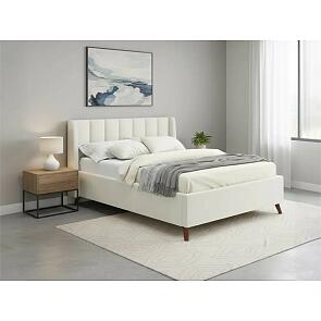 Кровать Betsi велюр бежевый С П/М 1600x2000, изголовье мягкое