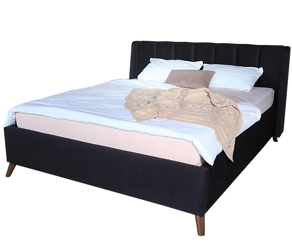 Мягкая кровать Betsi 1600, П/М, ткань, Чёрная комплект наволочек bonmarito с ушками синий