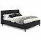 Кровать Betsi велюр черный с подъемным механизмом 1600x2000, ортопедическое основание, изголовье мягкое
