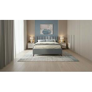 Кровать Betsi велюр серый с подъемным механизмом 1600x2000, ортопедическое основание, изголовье мягкое