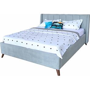 Кровать Betsi велюр серый С П/М 1600x2000, ортопедическое основание, изголовье мягкое