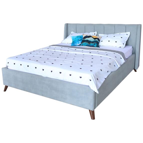 Мягкая кровать Betsi 1600, П/М, ткань, Серый