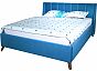 Кровать Betsi велюр синий С П/М 1600x2000, ортопедическое основание, изголовье мягкое