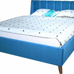 Кровать Betsi велюр синий С П/М 1600x2000, ортопедическое основание, изголовье мягкое