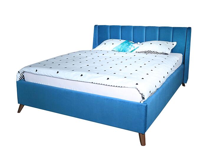 Мягкая кровать Betsi 1600, П/М, ткань, Синий