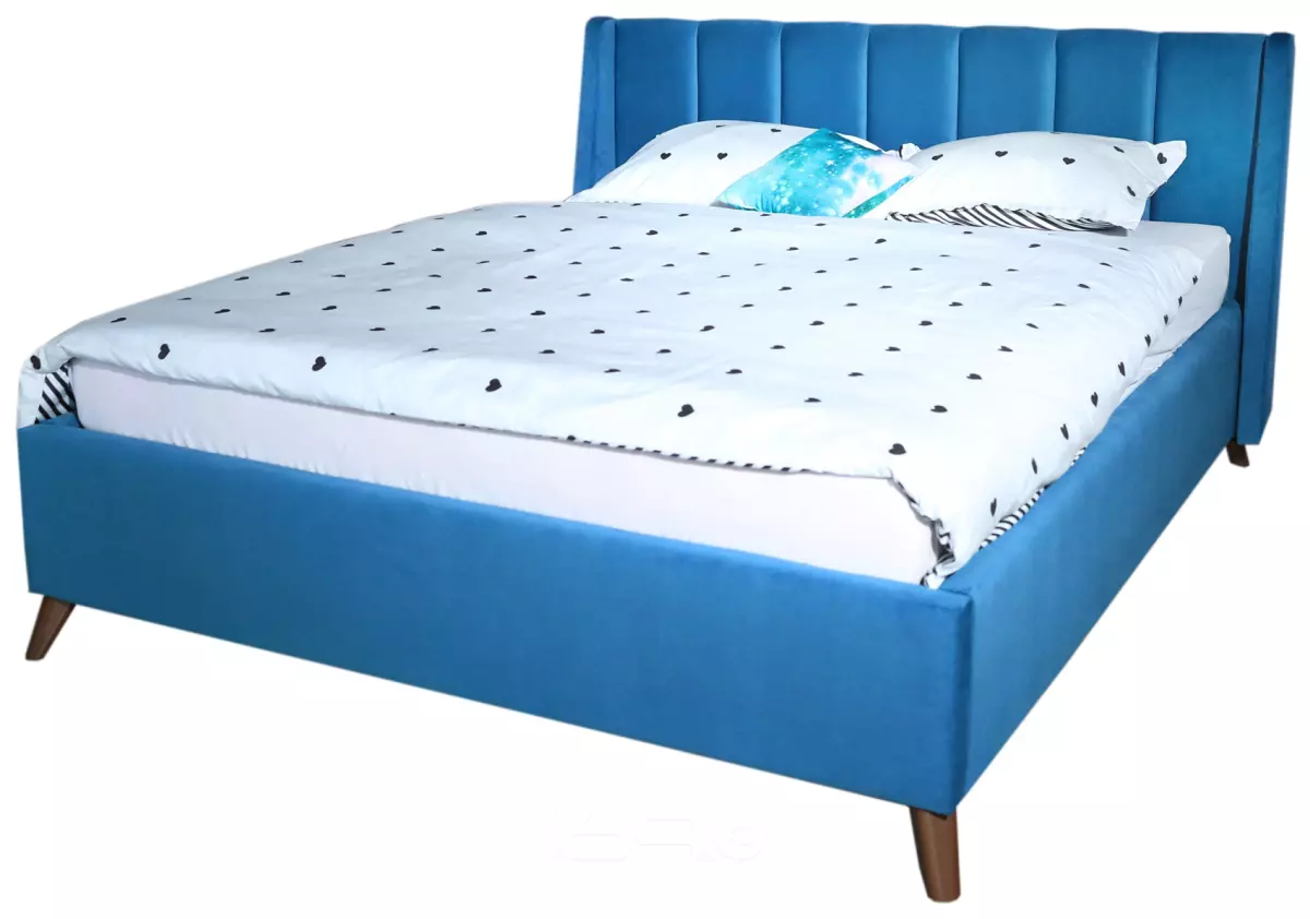 Мягкая кровать Betsi 1600, П/М, ткань, Синий