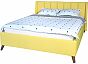 Кровать Betsi велюр жёлтый С П/М 1600x2000, ортопедическое основание, изголовье мягкое