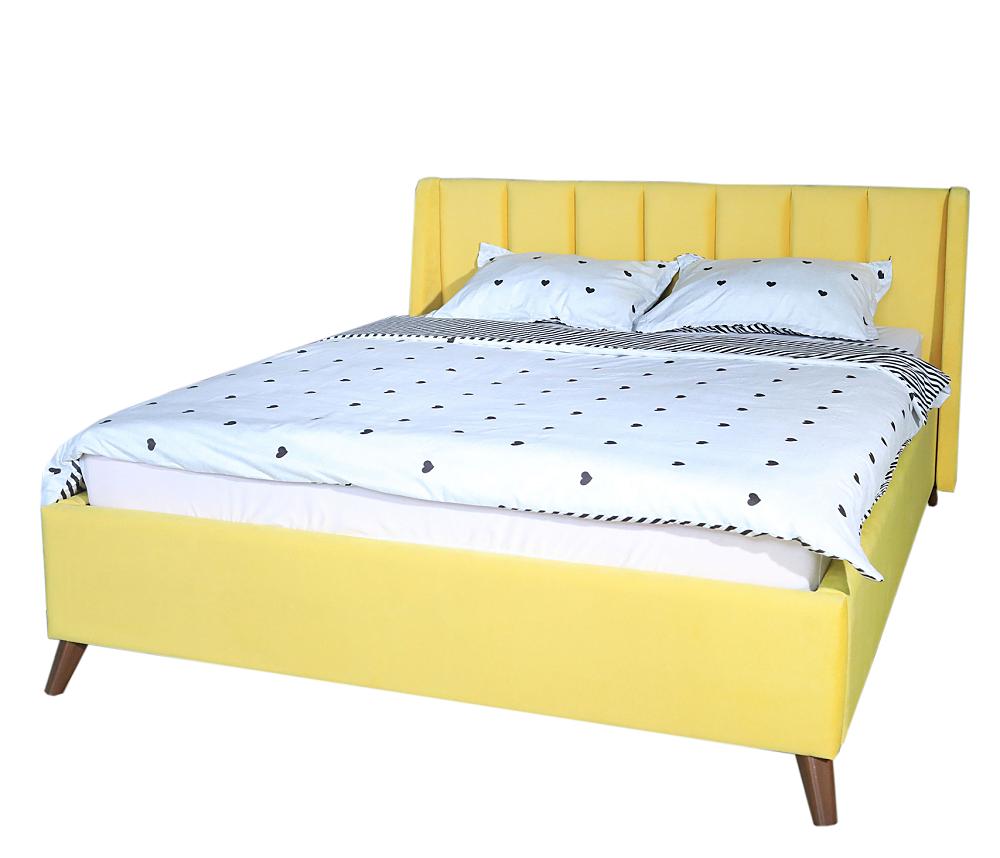 Мягкая кровать Betsi 1600, П/М, ткань, Жёлтый комплект для отдыха vinotti 01 92 темный коньяк подушки клетка