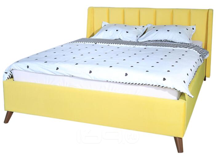 Мягкая кровать Betsi 1600, П/М, ткань, Жёлтый