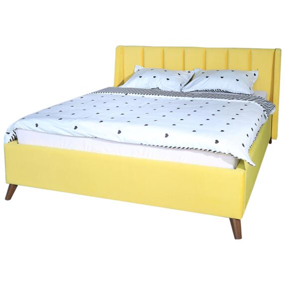 Мягкая кровать Betsi 1600, П/М, ткань, Жёлтый