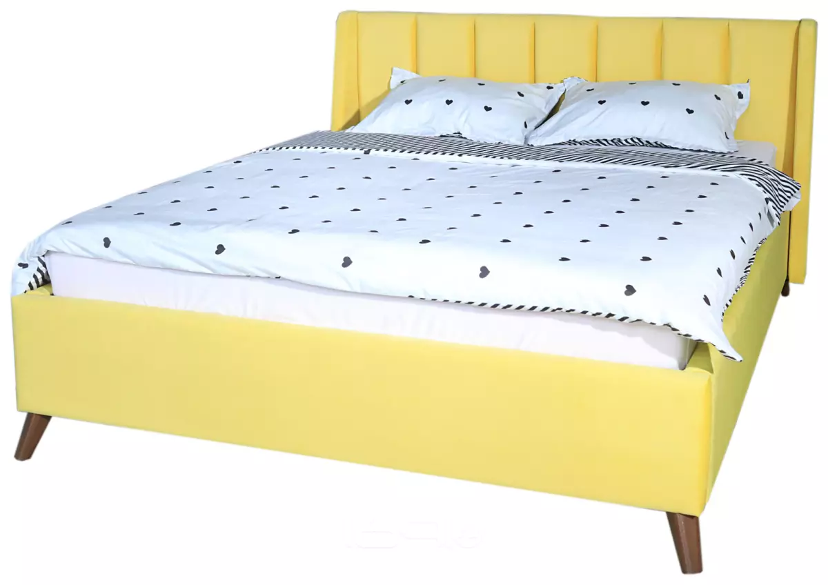 Мягкая кровать Betsi 1600, П/М, ткань, Жёлтый