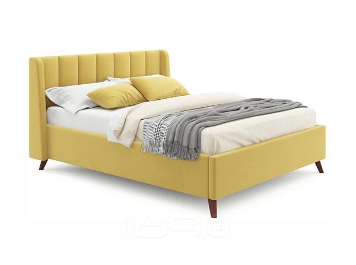 Мягкая кровать Betsi 1600, П/М, ткань, Жёлтый
