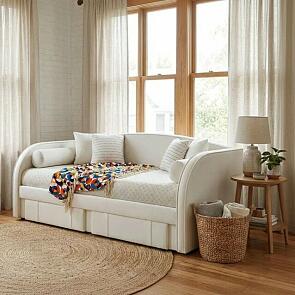 Кровать Elda велюр бежевый без подъёмного механизма 900x2000, изголовье мягкое