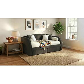 Кровать Elda велюр шоколад без подъёмного механизма 900x2000, изголовье мягкое