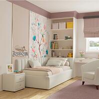 Кровать Milena велюр бежевый с подъемным механизмом 900x2000, ортопедическое основание, изголовье мягкое