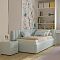Кровать Milena велюр мята пастель без подъёмного механизма 900x2000, изголовье мягкое