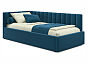 Кровать Milena велюр синий С П/М 900x2000, ортопедическое основание, изголовье мягкое