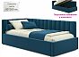 Кровать Milena велюр синий С П/М 900x2000, ортопедическое основание, изголовье мягкое