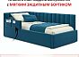 Кровать Milena велюр синий С П/М 900x2000, ортопедическое основание, изголовье мягкое