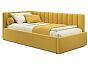 Кровать Milena велюр жёлтый без П/М 900x2000, ортопедическое основание, изголовье мягкое