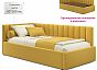 Кровать Milena велюр жёлтый без П/М 900x2000, ортопедическое основание, изголовье мягкое