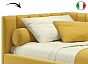 Кровать Milena велюр жёлтый без П/М 900x2000, ортопедическое основание, изголовье мягкое