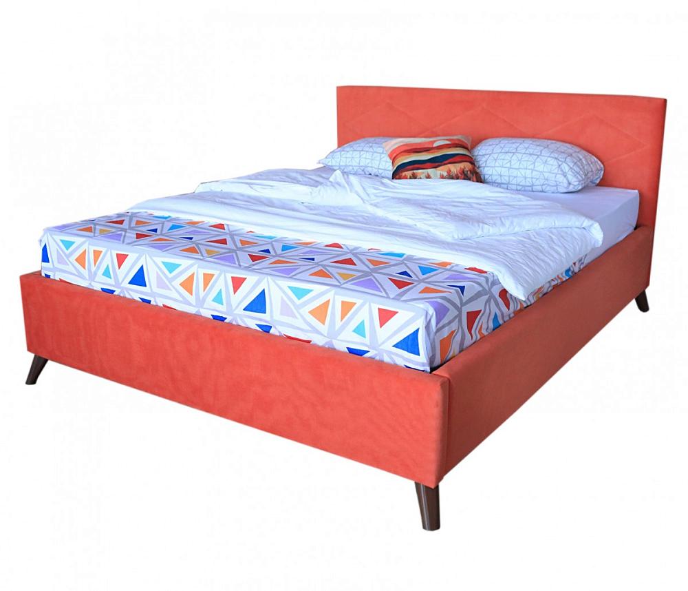 Мягкая кровать Monika БП/М ткань Морковный 1,6м от Mebel169