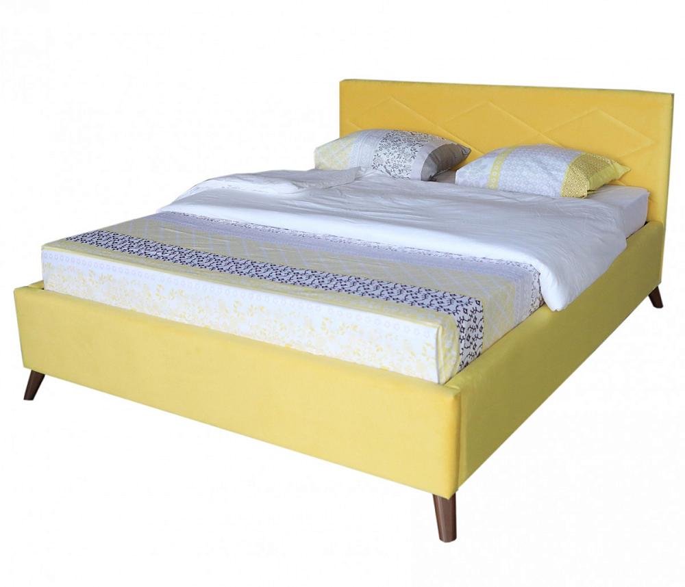 Мягкая кровать Monika БП/М ткань Жёлтый 1,6м Браво 80-НМ0278, цвет желтый - фото 1