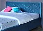 Мягкая кровать Monika 1600,БП/М, ткань, Синий