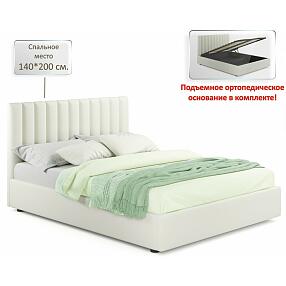 Мягкая кровать Olivia 1400 беж с подъемным механизмом