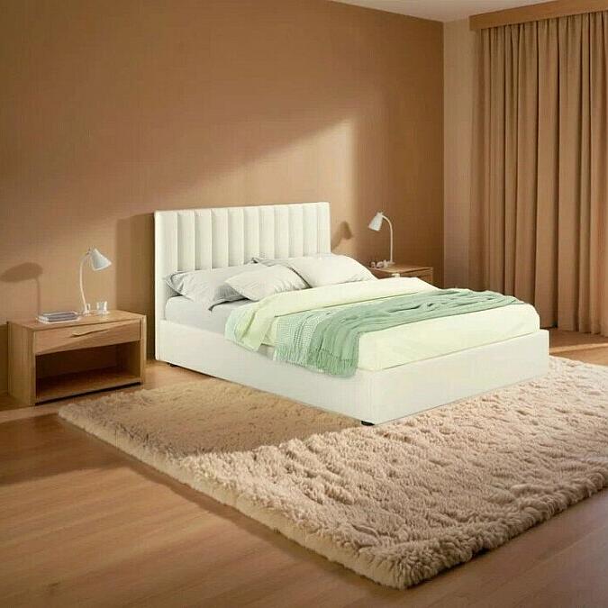 Мягкая кровать Olivia 1400 беж с подъемным механизмом 24300₽