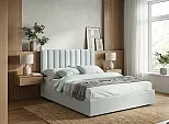 Кровать Olivia велюр мята пастель С П/М 1400x2000, ортопедическое основание, изголовье мягкое