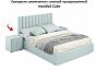 Кровать Olivia велюр мята пастель С П/М 1400x2000, ортопедическое основание, изголовье мягкое