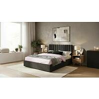 Кровать Olivia велюр шоколад с подъемным механизмом 1400x2000, ортопедическое основание, изголовье мягкое