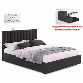 Мягкая кровать Olivia 1400 шоколад с подъемным механизмом