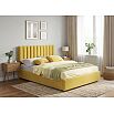 Кровать Olivia велюр жёлтый с подъемным механизмом 1400x2000, ортопедическое основание, изголовье мягкое