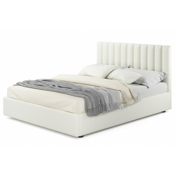 Мягкая кровать Olivia 1600 бежевая с подъемным механизмом